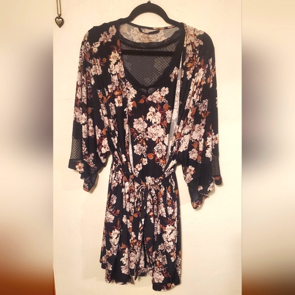 Floral Robe and Nightgown Set